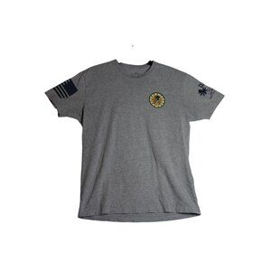 Grunt Style This We'll Defend Patriotic Grey Tee Shirt Mens Large